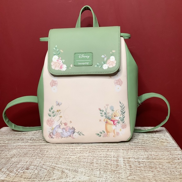 Disney Handbags - Loungefly Disney WinnieThe Pooh & Eeyore Florals Mini Green and Cream Backpack